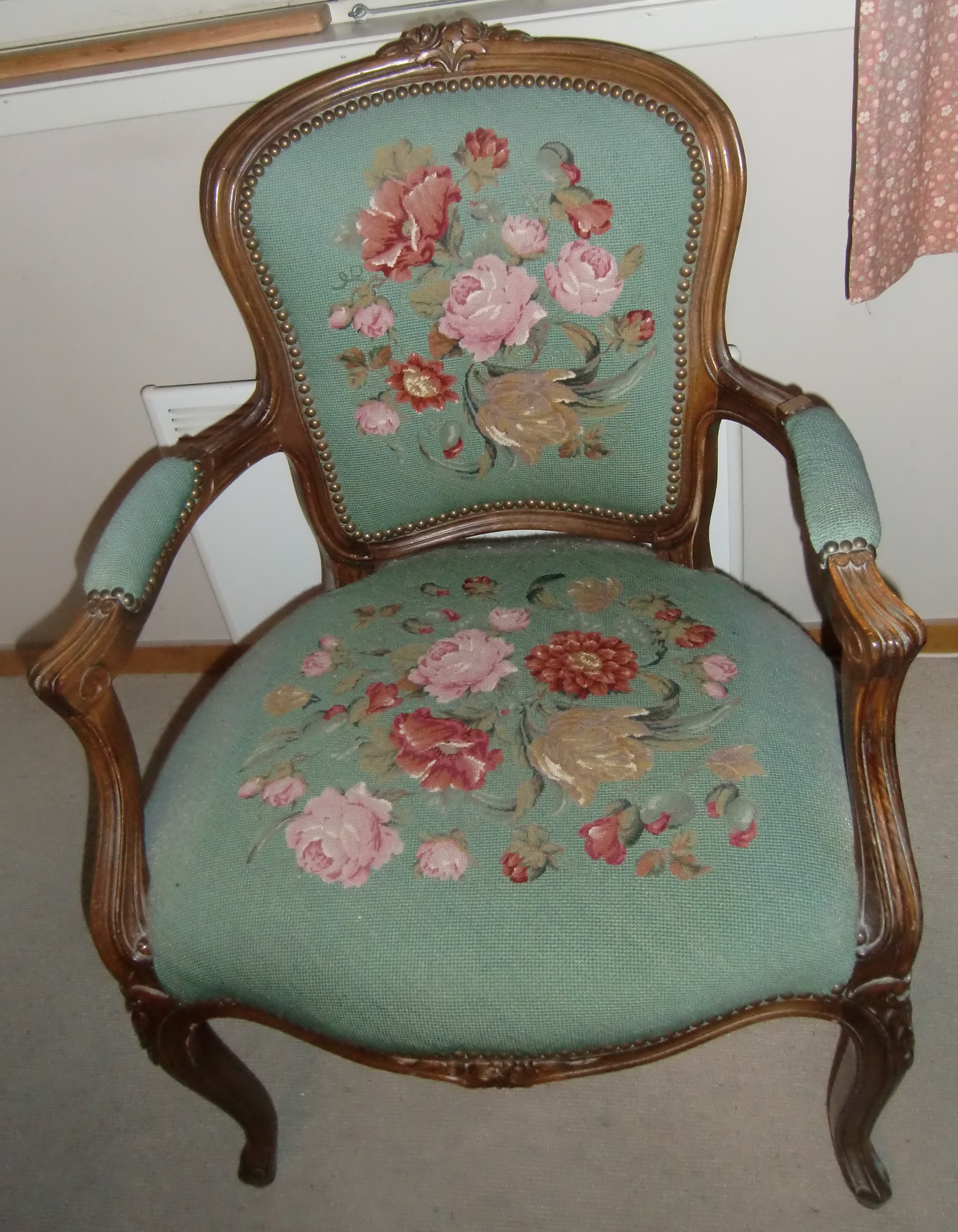 M889M Chair with petit point embroidery