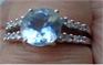 Aquamarine and diamond 14k white gold ring IV