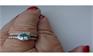Aquamarine and diamond 14k white gold ring III